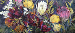Cape Proteas | 2020 | Oil on Canvas | 36 x 51 cm